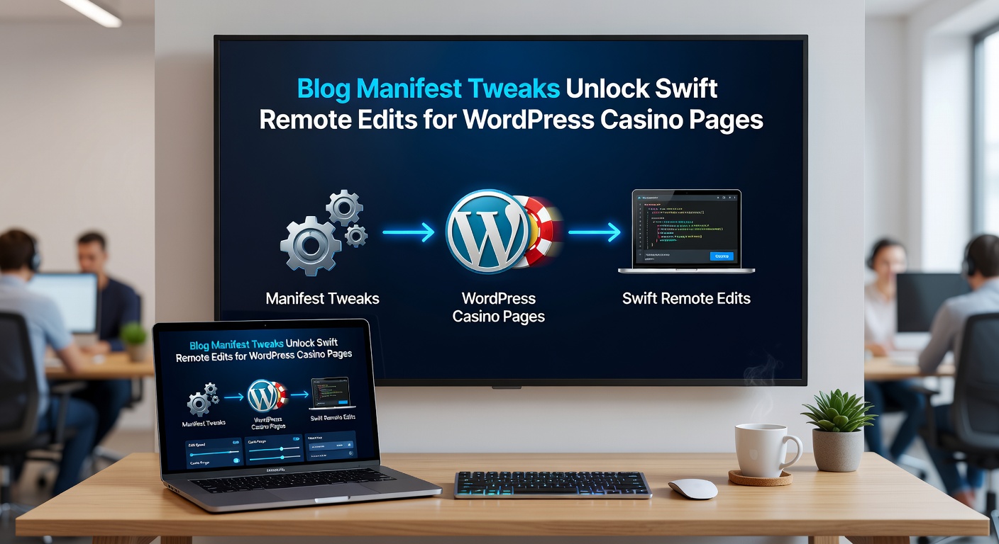 Voorbeeld van een aangepast blog-manifest in actie op een WordPress casino-dashboard, met zichtbare XML-RPC verbindingen voor remote edits