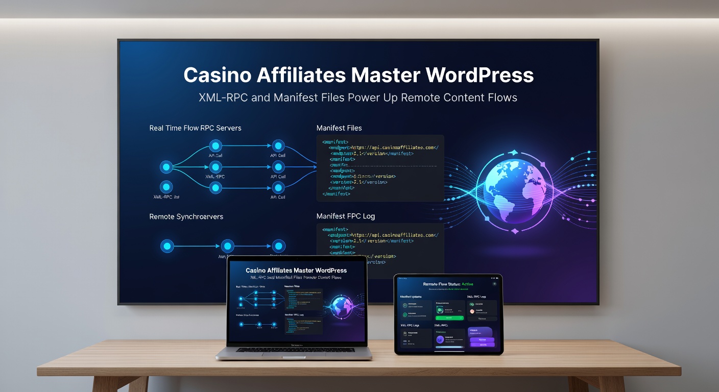 Voorbeeld van een wlwmanifest.xml file in actie op een WordPress dashboard voor remote casino content beheer