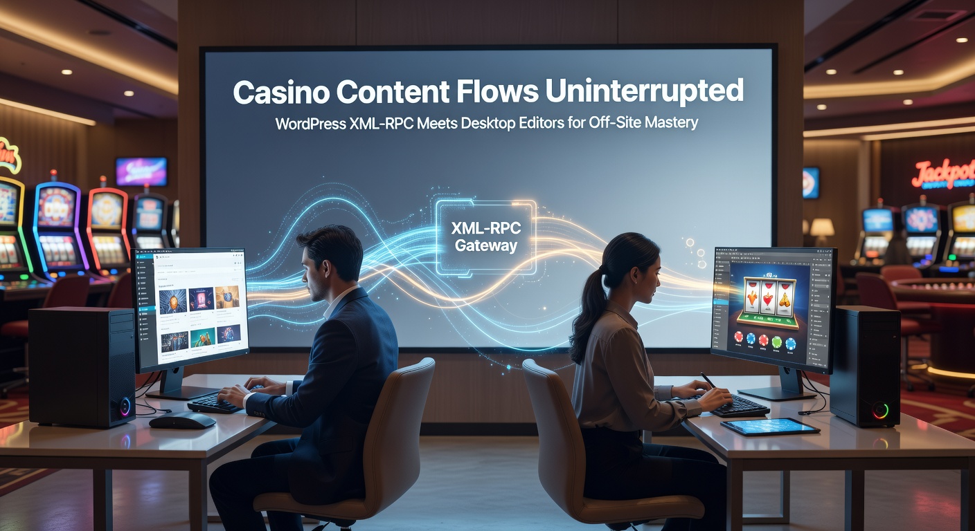 Voorbeeld van Open Live Writer interface met casino content template, XML-RPC verbinding actief en gepubliceerde post preview