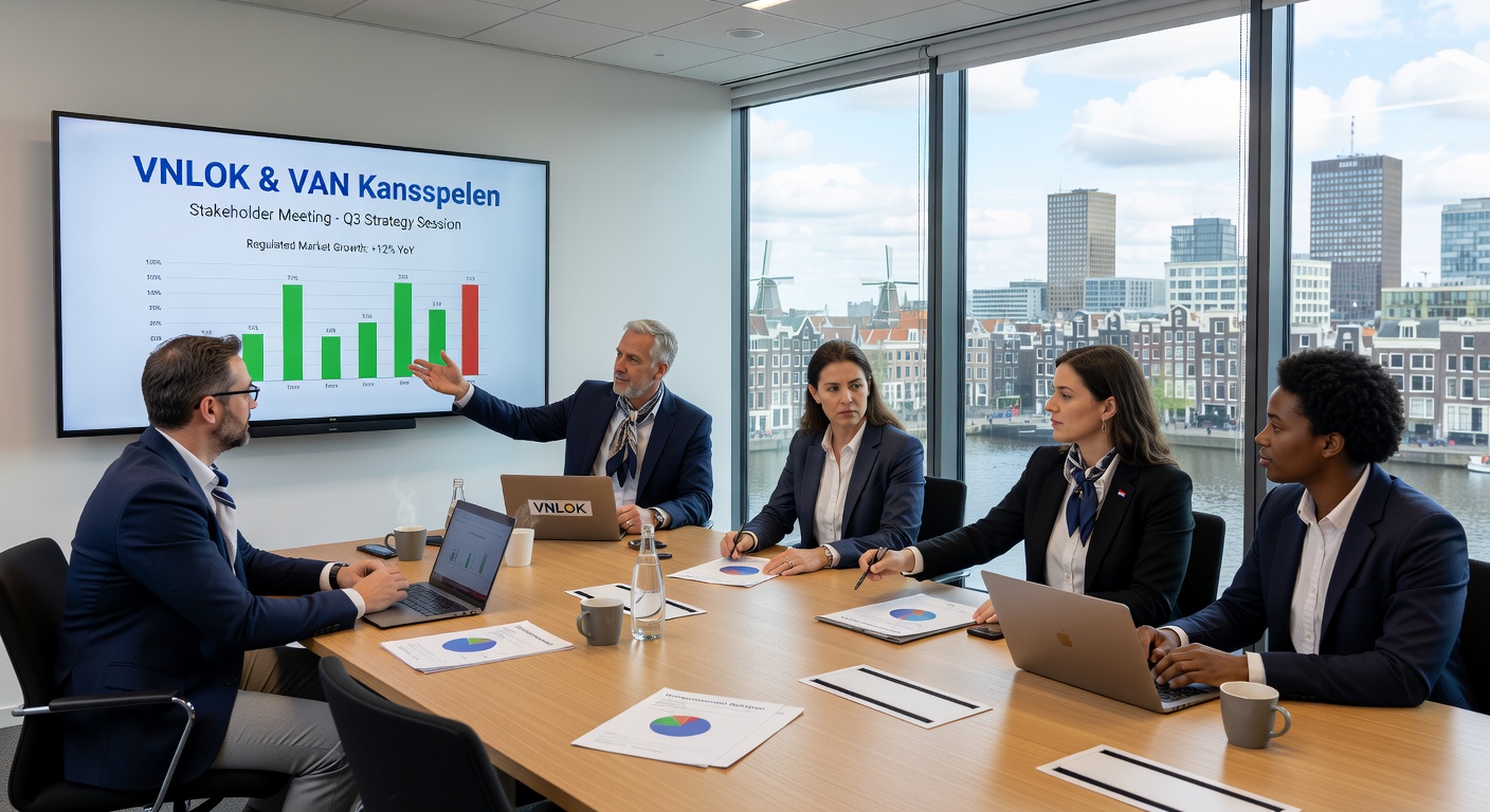 Grafiek met dalende belastingopbrengsten in de Nederlandse goksector, gebaseerd op KSA-data over 2024-2025