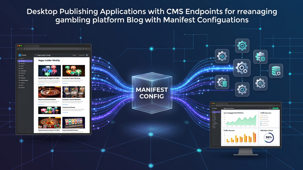 Integratie van desktop publishing applicaties met CMS endpoints via manifest configuraties voor gokblogs