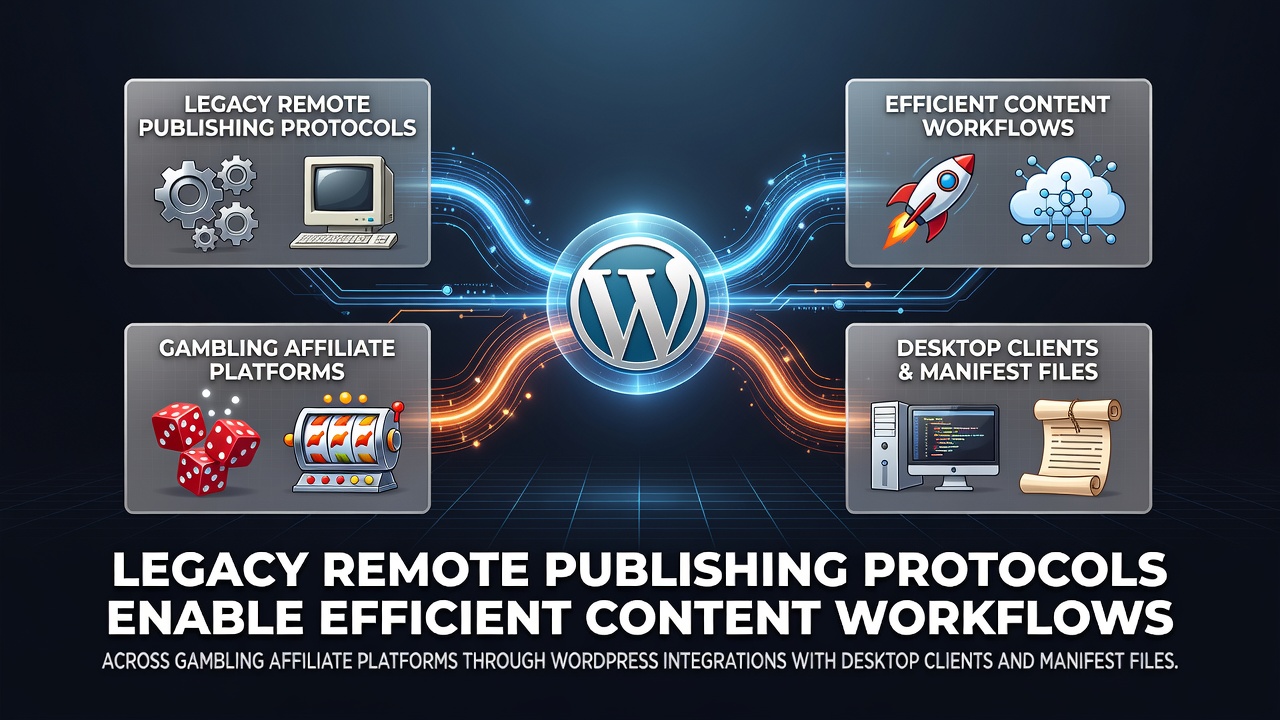 Legacy remote publishing protocols in actie met WordPress integraties voor gokaffiliate content