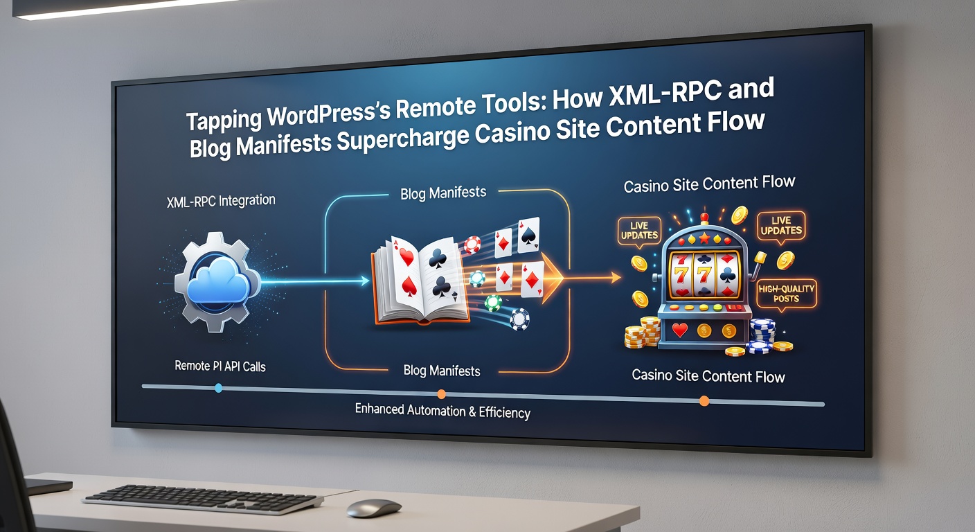 Voorbeeld van blog manifest integratie in een WordPress casino dashboard met remote tools