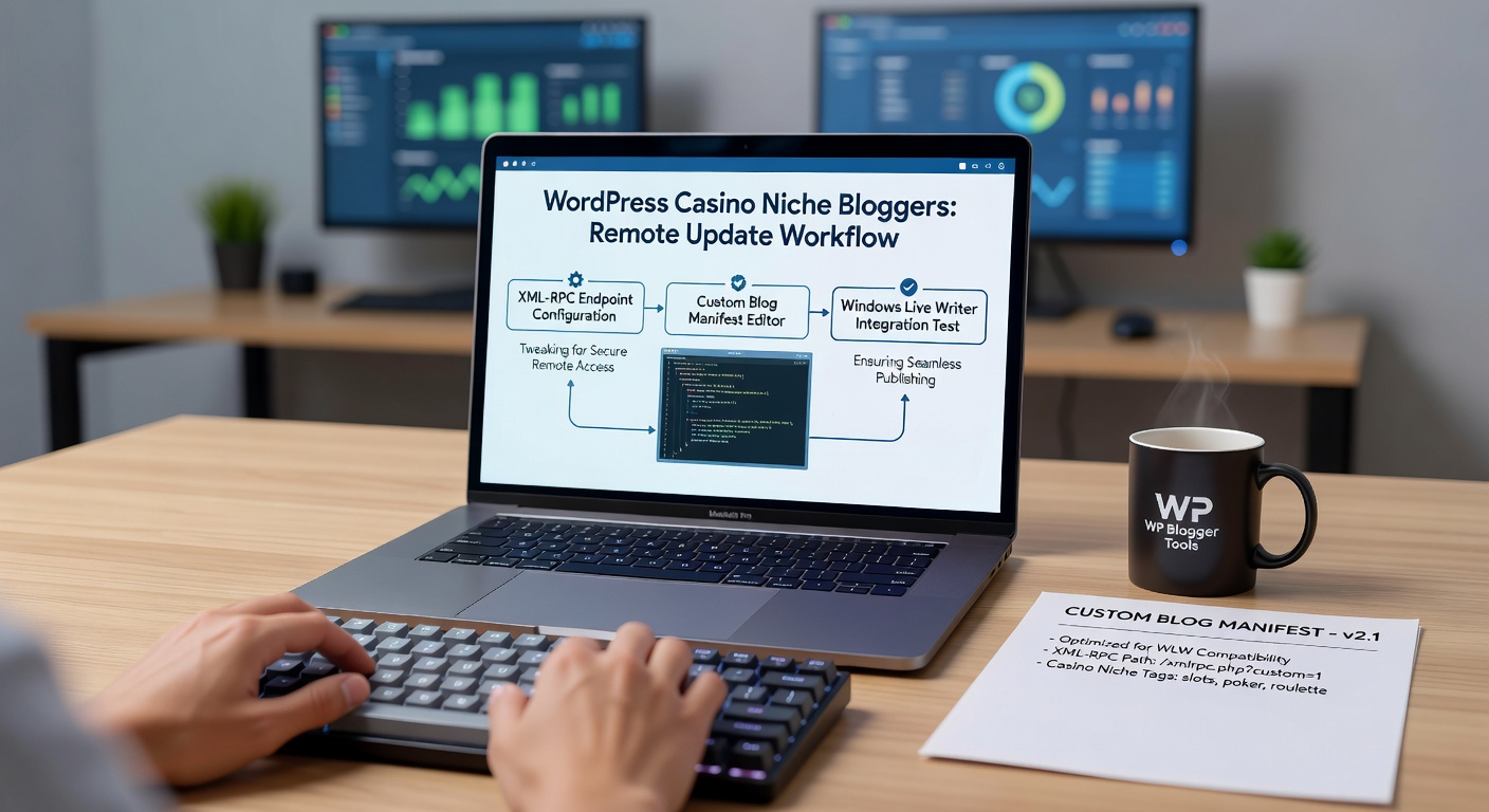 WordPress dashboard met XML-RPC instellingen zichtbaar, ideaal voor casinobloggers die remote updaten